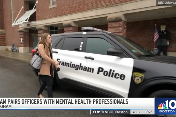 TV screen capture of clinician entering FPD SUV cruiser