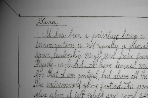 Portion of a handwritten cursive letter