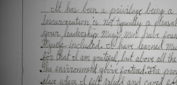 Portion of a handwritten cursive letter